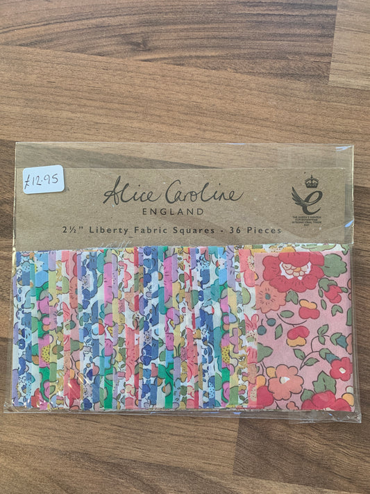 Alice Caroline 2.5" Liberty Fabric Squares - 36 Assorted Colours